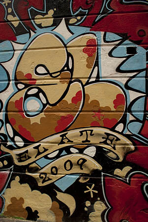 Cool graffiti in a sidestreet to Brick Lane, London